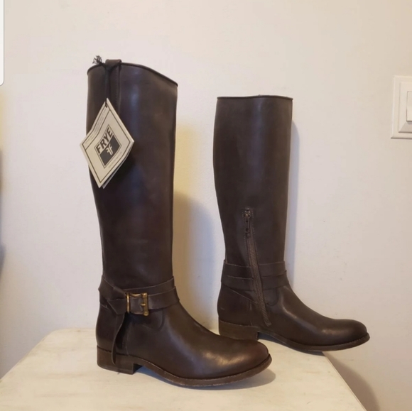 Frye 7 melissa knot tall leather boots brown - Picture 2 of 6